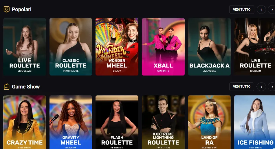 Amonbet live casino giochi